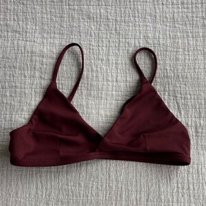 Left On Friday Maroon Triangle Bikini Top